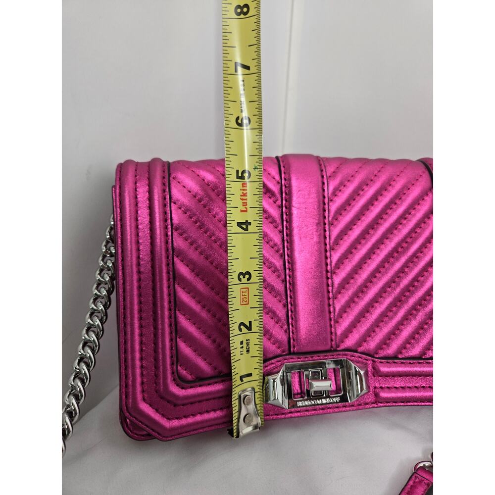 Rebecca Minkoff Metallic Fuchsia Quilted Chain Crossbody - Picture 14 of 16